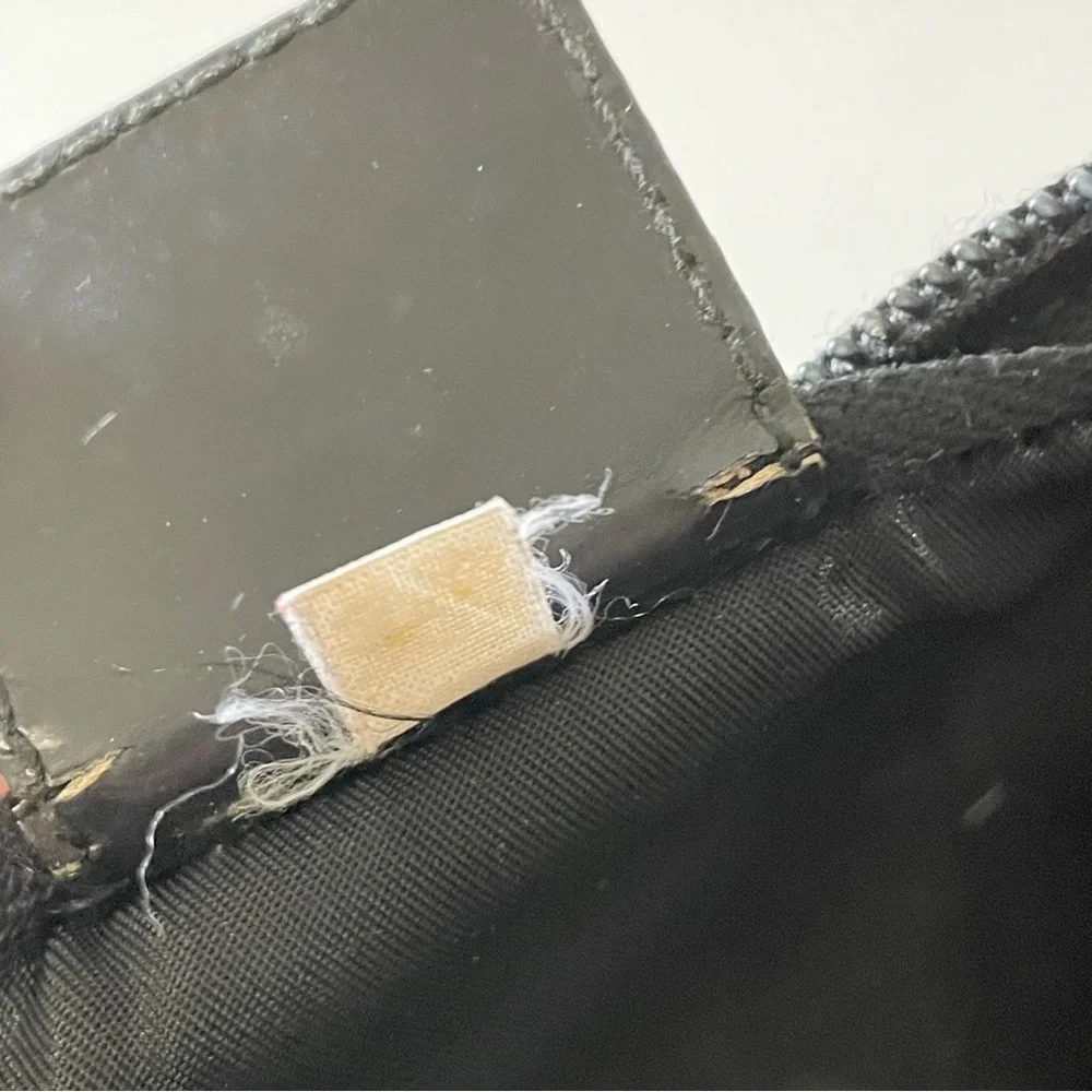 Prada black nylon gold triangle logo zip pouch - Picture 9 of 10